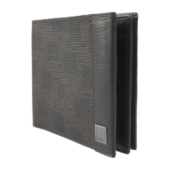 Dunhill Billfold D-EIGHT D Eight Folio Wallet OH1240 PVC Leather Dark Brown S... - Picture 2 of 10